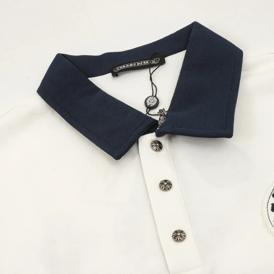 🅿️380 CH/Cro cross embroidered lapel long-sleeved polo shirt made of customized fabric. DuPont Sorona material is added, which is skin-friendly, long-lasting antibacterial, anti-mite, and more washable. The cotton thread has been repeatedly processed to remove inferior coarse fibers and impurities, leaving only high-quality cotton fibers, making the fabric more advanced and classy. Environmentally friendly polishing enzyme technology gives the fabric a clean appearance and clear texture. Simple and exquisite! Full of sense of ceremony! Simple and luxurious, full of design! It gives people a simple but not boring feeling, creating a low-key and unique personalized fashion! Fine workmanship, compare with the counters! A highly recognizable long-sleeved style with great upper body effect!!! Super versatile! Same style for men and women. Size：S-L